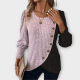 Lucie | Asymmetric Knitted Pullover with Buttons