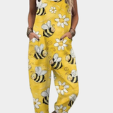 Comfortable Printed Overalls