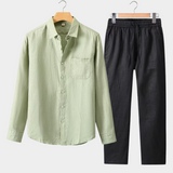 Long Sleeve Summer Set - Mint Green/Black