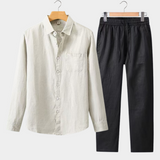 Long Sleeve Summer Set - Light Grey/Black