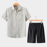 Short Sleeve Summer Set - Light Grey/Black