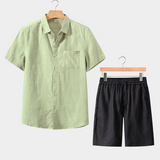 Summer Short-Sleeve Set - Mint Green/Black