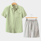Short Sleeve Summer Set - Mint Green/Grey