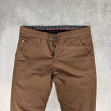 Brown Wide-Leg Elegant Regular Fit Trousers
