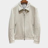 Luxury Suede Bomber Jacket
