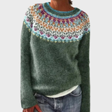 Iveta | Knitted Sweater with Ethno Pattern
