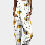 Comfortable Printed Overalls