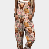 Comfortable Printed Overalls
