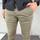 Chestnut Slim-Fit Elegant Trousers