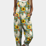 Comfortable Printed Overalls