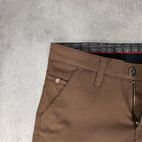 Brown Wide-Leg Elegant Regular Fit Trousers