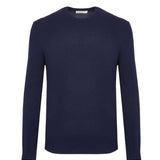 Men's dark blue V-neck sweater – cashmere blend