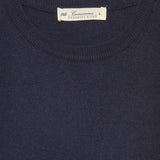 Men's dark blue V-neck sweater – cashmere blend