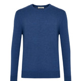 Blue denim crew neck sweater