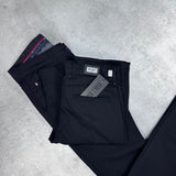 Black Wide-Leg Elegant Regular Fit Trousers