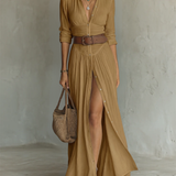 Suzanne | Maxi Dress with Reversible Collar