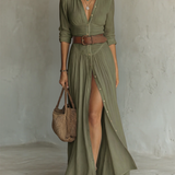 Suzanne | Maxi Dress with Reversible Collar