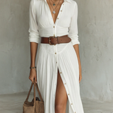 Suzanne | Maxi Dress with Reversible Collar