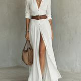Suzanne | Maxi Dress with Reversible Collar