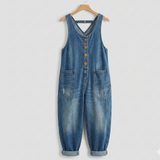 Audra | Vintage Washed Cotton Denim Overalls