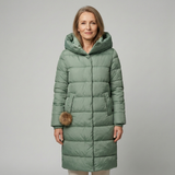 Karolína | Elegant Long Winter Jacket with a Hood
