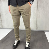 Chestnut Slim-Fit Elegant Trousers