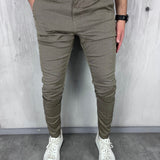 Chestnut Slim-Fit Elegant Trousers