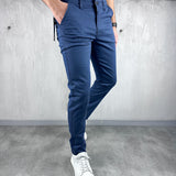 Cobalt Wide-Leg Elegant Regular Fit Trousers