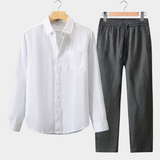 Long Sleeve Summer Set - White/Gray