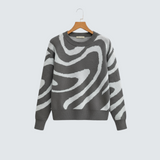 Karolína | Modern Knitted Sweater with Abstract Pattern