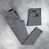 Grey Wide-Leg Elegant Regular Fit Trousers