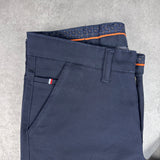 Navy Wide-Leg Elegant Regular Fit Trousers