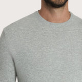 Men's light grey crew neck sweater – cashmere blend