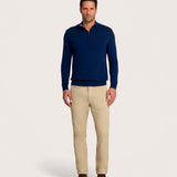 Men's navy blue half-zip sweater – cashmere blend