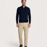 Men's dark blue half-zip sweater – cashmere blend