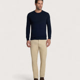 Men's navy blue crew neck sweater – cashmere blend