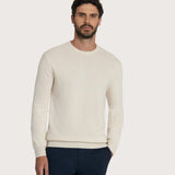 Men's cream crew neck sweater – cashmere blend