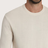 Men's cream crew neck sweater – cashmere blend