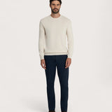 Men's cream crew neck sweater – cashmere blend