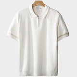 White Zip Polo with Contrast Detail