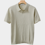 Khaki Ribbed Button-Up Polo Shirt