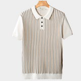 White Vertical Striped Polo Shirt