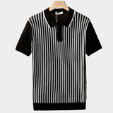 Black Vertical Striped Polo Shirt