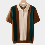 Brown Resort Zip Polo Shirt