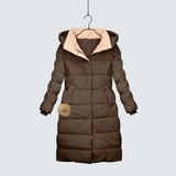 Karolína | Elegant Long Winter Jacket with a Hood