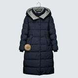Karolína | Elegant Long Winter Jacket with a Hood