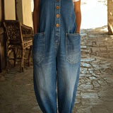Audra | Vintage Washed Cotton Denim Overalls