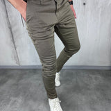Chestnut Slim-Fit Elegant Trousers