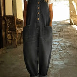 Audra | Vintage Washed Cotton Denim Overalls