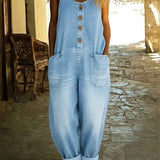 Audra | Vintage Washed Cotton Denim Overalls